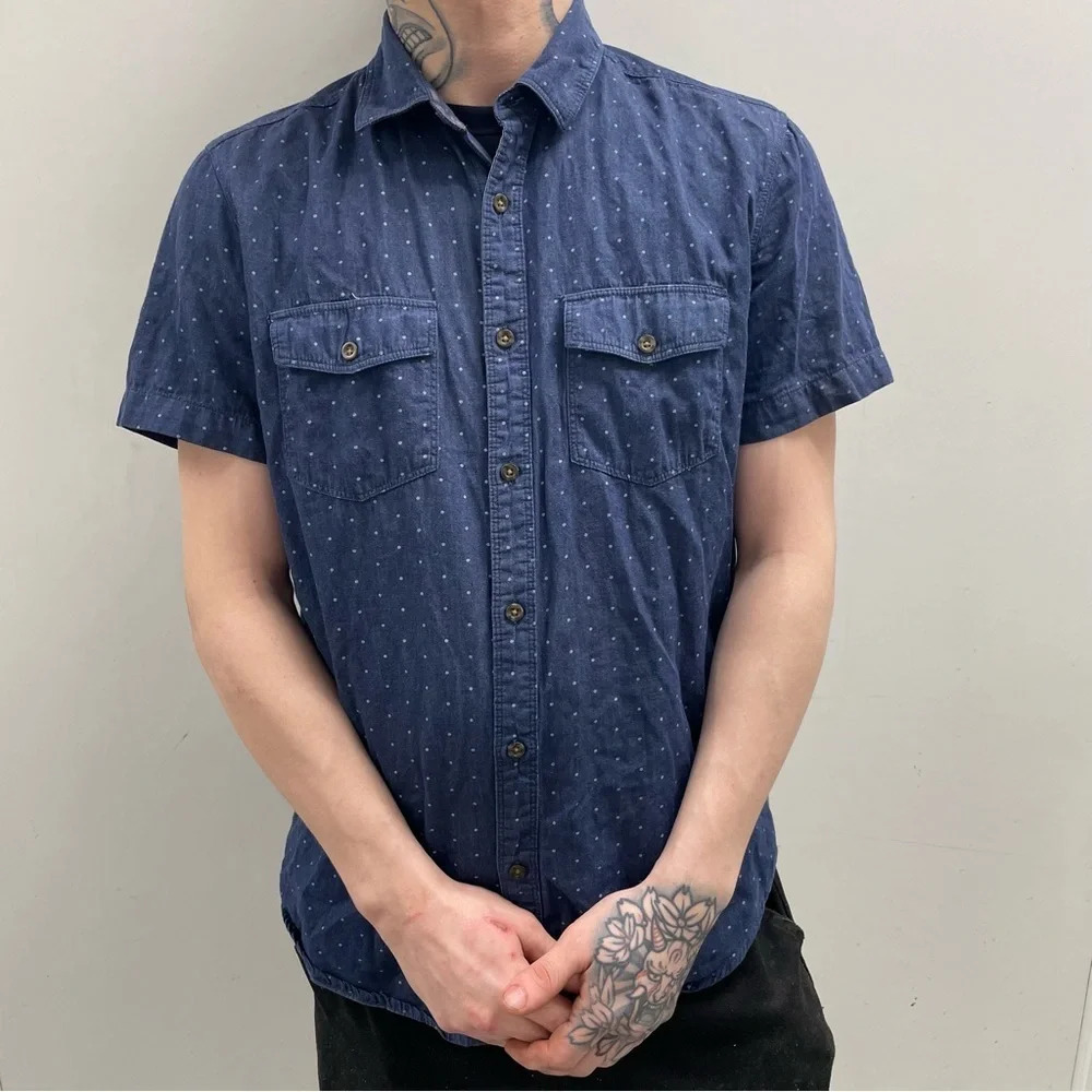 Men's Blue Short Sleeve Shirt